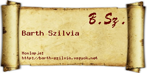 Barth Szilvia névjegykártya
