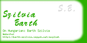 szilvia barth business card